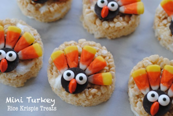 Mini Turkey Rice Krispie Treats - Lil Celebrations